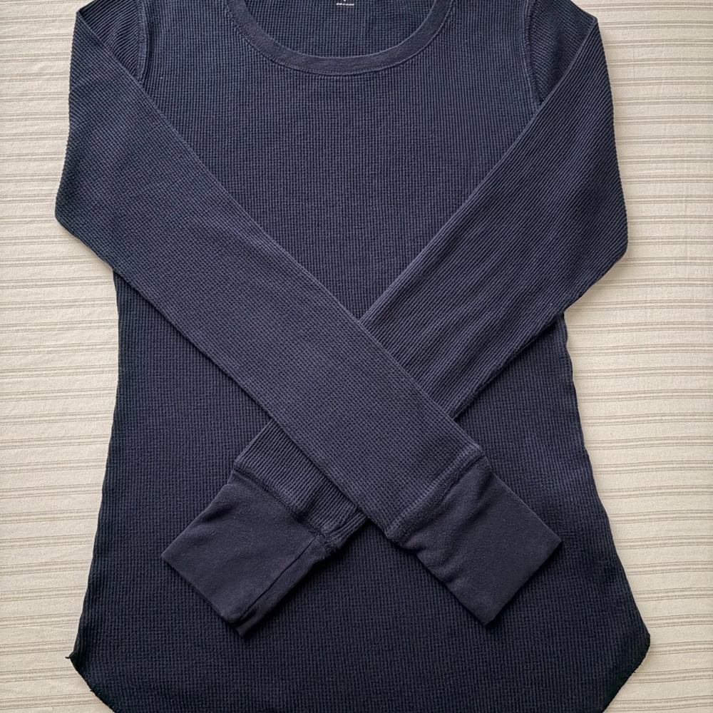 Women's Navy Long Sleeve Top